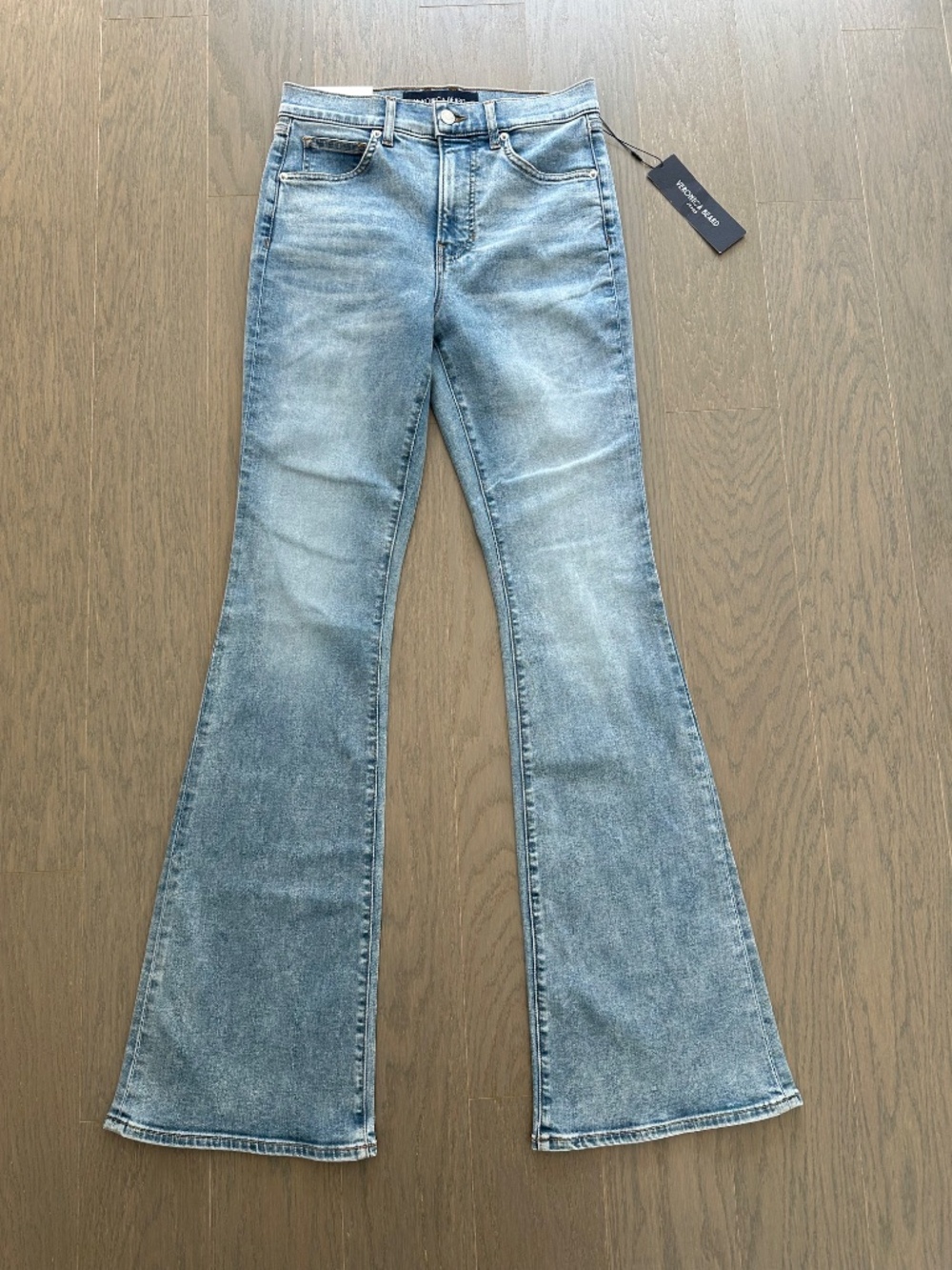 Veronica Beard Beverly High Rise Skinny Flare Riviera Breeze Size 28 With Tags - Picture 2 of 10